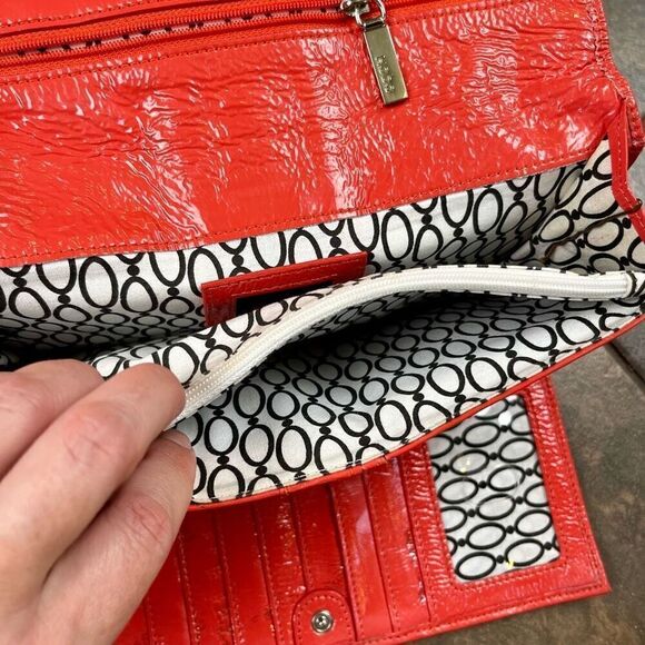 Hobo International Patent Leather Coral Clutch Wallet Purse - Picture 10 of 11